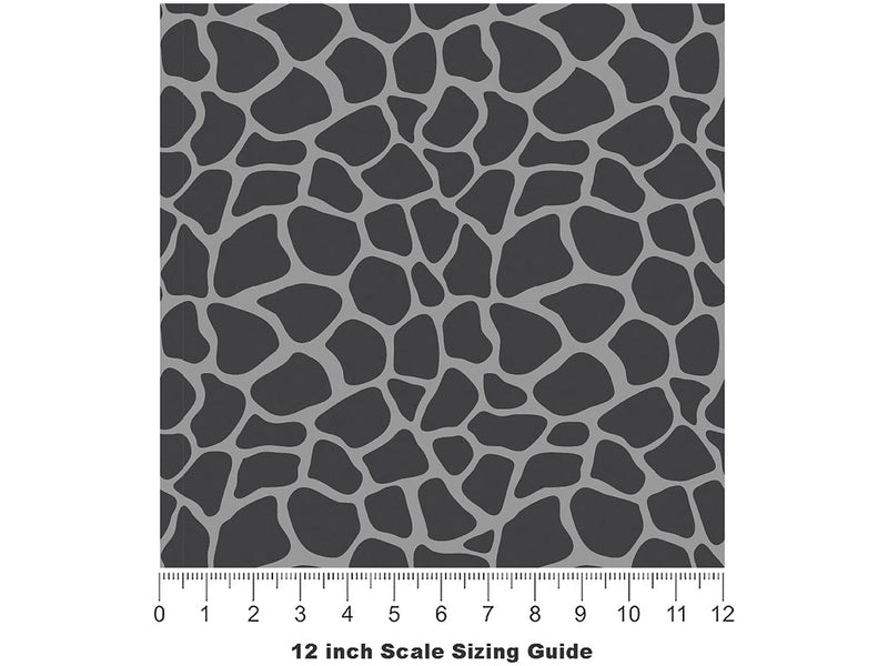 Gray Giraffe Vinyl Film Pattern Size 12 inch Scale~Rwraps Gray Giraffe Sizing Chart~3