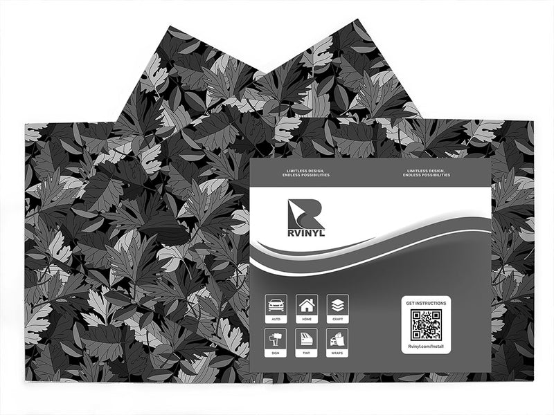 gray leaf floral Craft Vinyl Sheet Pack