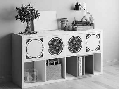 gray leaf floral DIY Furniture Stickers