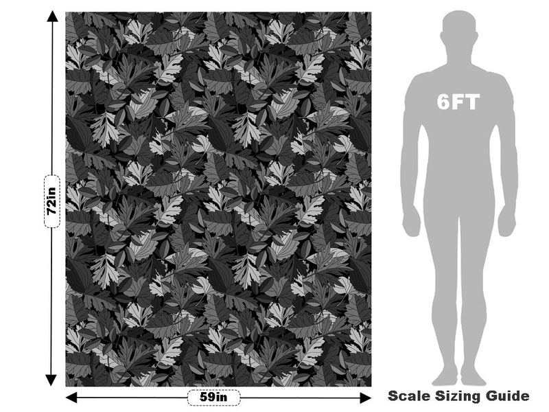 Gray Leaf Floral Vehicle Wrap Scale~Rwraps Series 914 Gray Leaf Floral Measurements~1