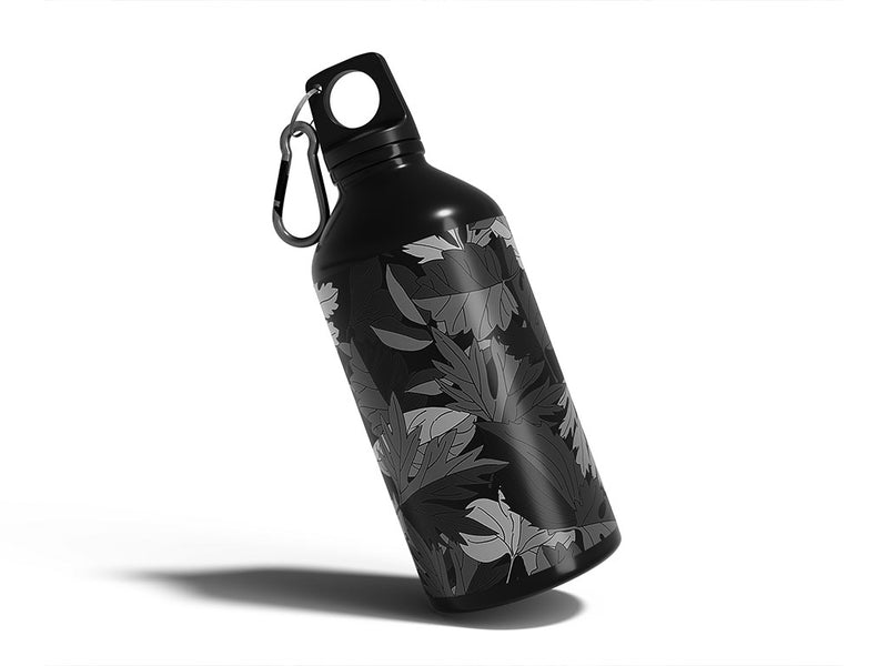 gray leaf floral Water Bottle DIY Stickers