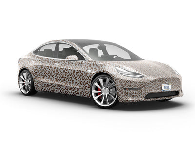 Gray Leopard Vehicle Vinyl Wrap