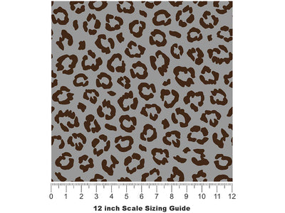 Gray Leopard Vinyl Film Pattern Size 12 inch Scale~Rwraps Gray Leopard Sizing Chart~3