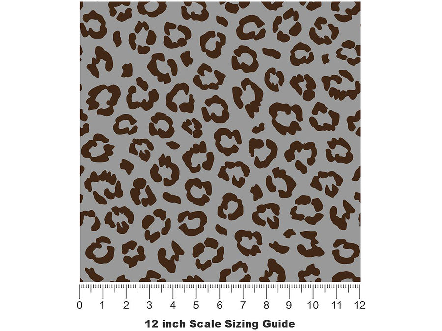 Gray Leopard Vinyl Film Pattern Size 12 inch Scale~Rwraps Gray Leopard Sizing Chart~3