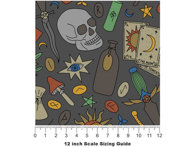Gray Snails Witch Vinyl Film Pattern Size 12 inch Scale~Rwraps Gray Snails Witch Sizing Chart~2
