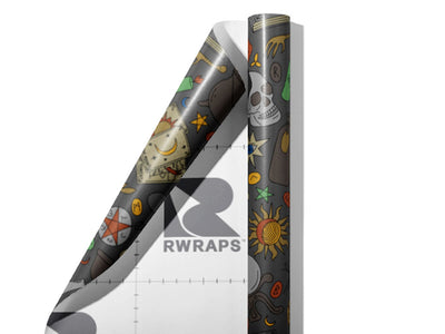 Gray Snails Witch Wrap Film Sheets~Rwraps Series 914 Gray Snails Witch Scrolled Sheet~3