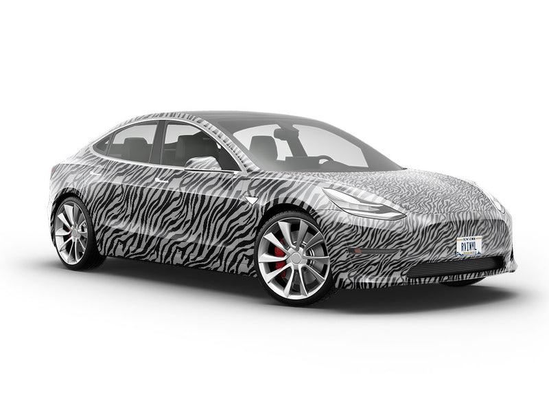 Gray Tiger Vehicle Vinyl Wrap