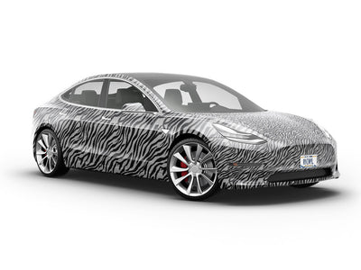 Gray Tiger Vehicle Vinyl Wrap