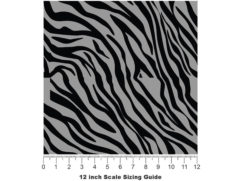 Gray Tiger Vinyl Film Pattern Size 12 inch Scale~Rwraps Gray Tiger Sizing Chart~3