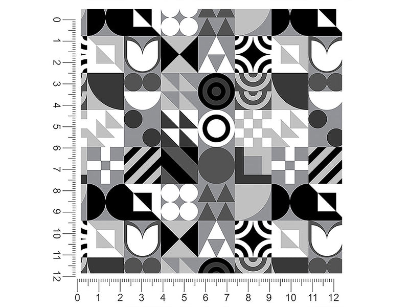 grayscale abstraction mosaic 1ft x 1ft Craft Sheets