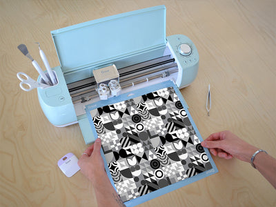grayscale abstraction mosaic Cricut Compatible Vinyl