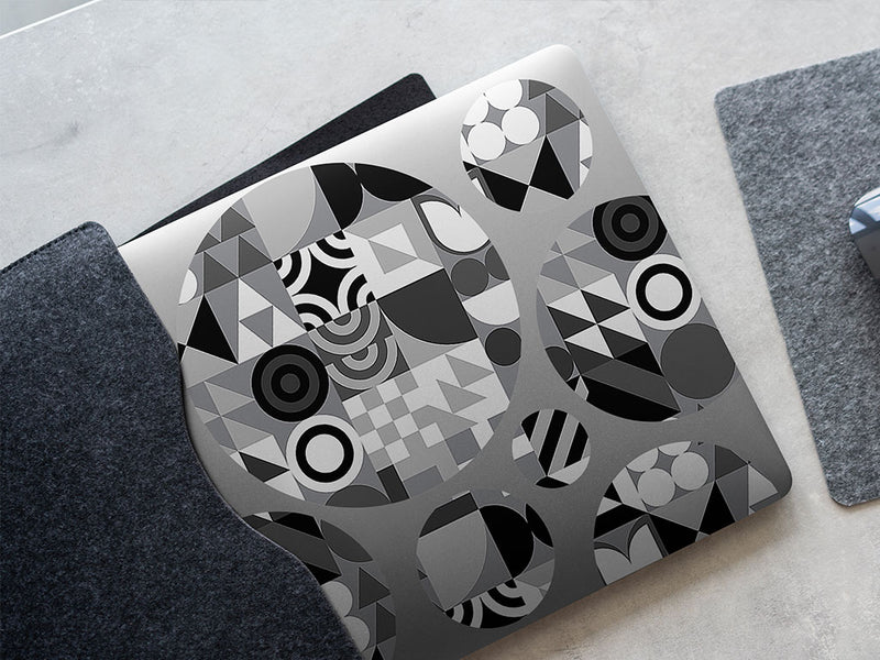 grayscale abstraction mosaic DIY Laptop Stickers