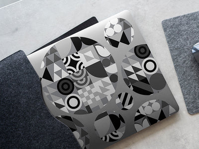 grayscale abstraction mosaic DIY Laptop Stickers