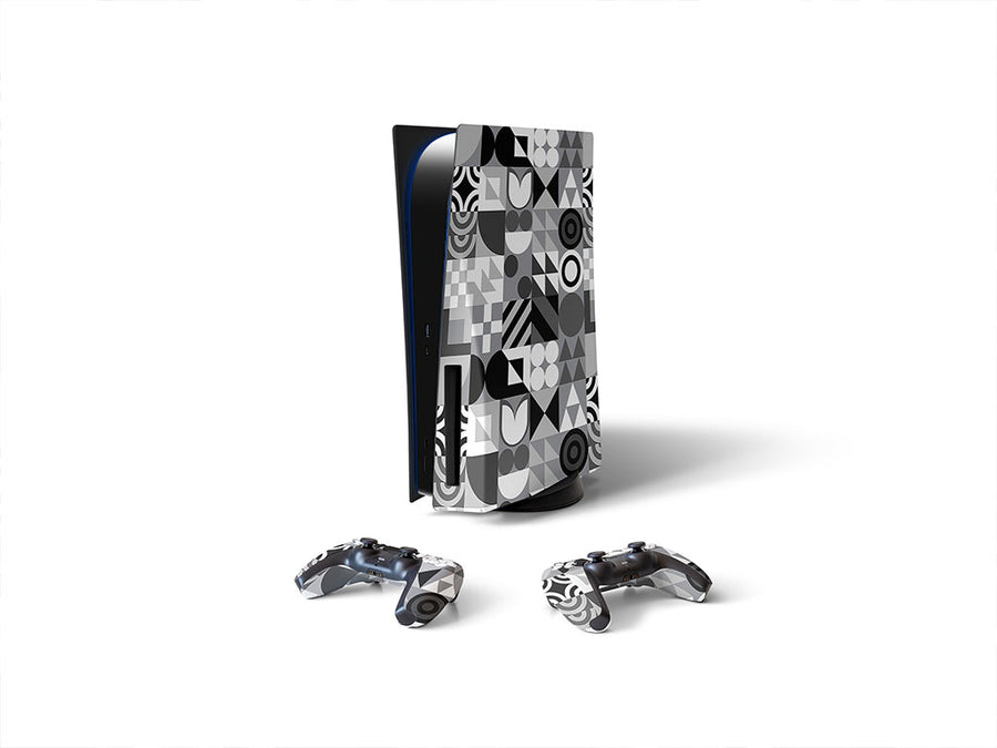 grayscale abstraction mosaic Sony PS5 DIY Skin