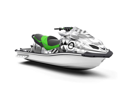 Grayscale Abstraction Mosaic Jet Ski Vinyl Customized Wrap