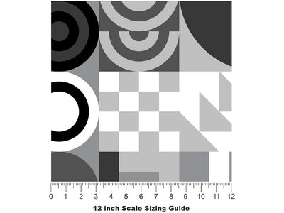 Grayscale Abstraction Mosaic Vinyl Film Pattern Size 12 inch Scale~Rwraps Grayscale Abstraction Mosaic Sizing Chart~2