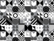 Grayscale Abstraction Mosaic Vinyl Wrap Pattern~Rwraps Series 914 Digitally Printed Vinyl Wrap~0