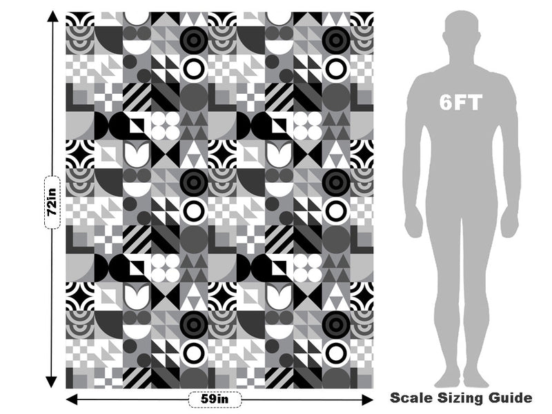 Grayscale Abstraction Mosaic Vehicle Wrap Scale~Rwraps Series 914 Grayscale Abstraction Mosaic Measurements~1