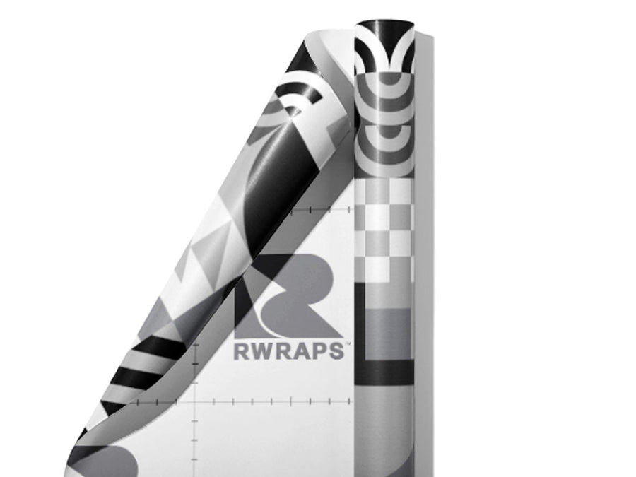Grayscale Abstraction Mosaic Wrap Film Sheets~Rwraps Series 914 Grayscale Abstraction Mosaic Scrolled Sheet~3