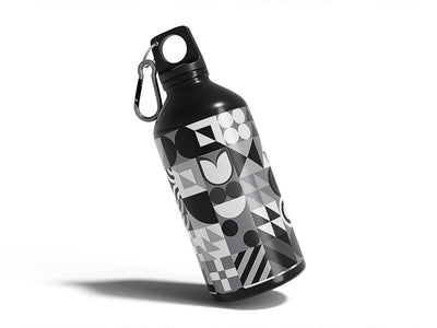 grayscale abstraction mosaic Water Bottle DIY Stickers