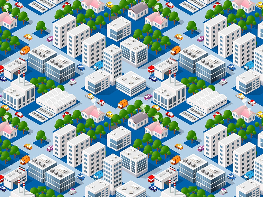 Great Micropolis Cityscape Vinyl Wrap Pattern~Rwraps Series 914 Digitally Printed Vinyl Wrap~0