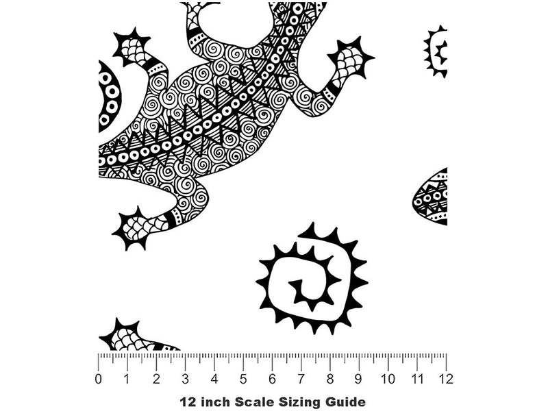 Grecian Geckos Reptile Vinyl Film Pattern Size 12 inch Scale~Rwraps Grecian Geckos Reptile Sizing Chart~2