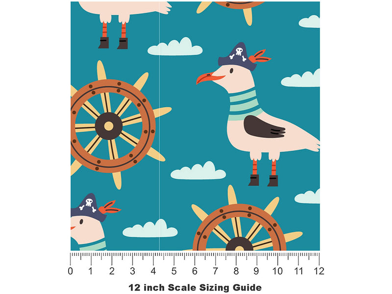 Greedy Gulls Pirate Vinyl Film Pattern Size 12 inch Scale~Rwraps Greedy Gulls Pirate Sizing Chart~2