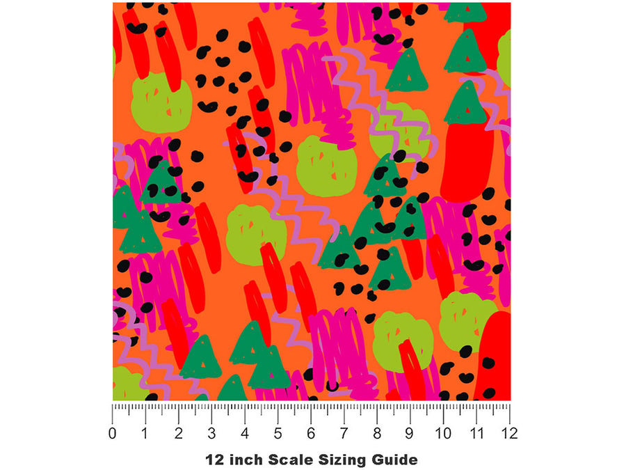 Greek Portokalos Abstract Vinyl Film Pattern Size 12 inch Scale~Rwraps Greek Portokalos Abstract Sizing Chart~2