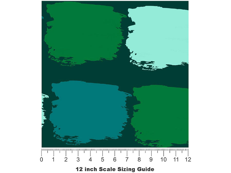 Green  Brick Vinyl Film Pattern Size 12 inch Scale~Rwraps Green  Brick Sizing Chart~3