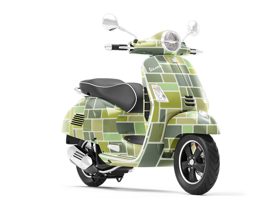 Green  Brick Vespa Scooter Wrap Film