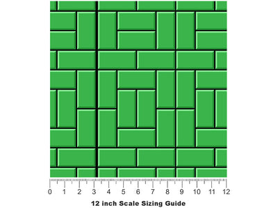 Green  Brick Vinyl Film Pattern Size 12 inch Scale~Rwraps Green  Brick Sizing Chart~3