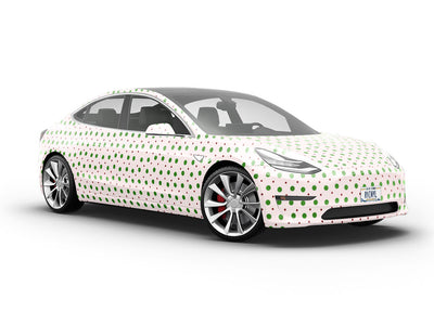 Green Baubles Polka Dot Vehicle Vinyl Wrap