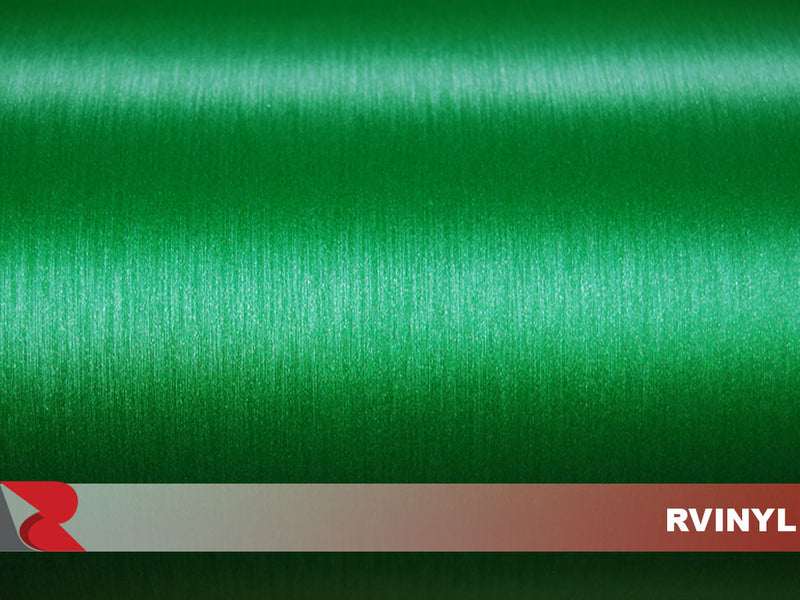 Green Brushed Aluminum Wrap With Bubble Free Liner
