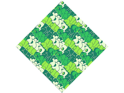 Green Bubbled Graffiti Vinyl Wrap Pattern