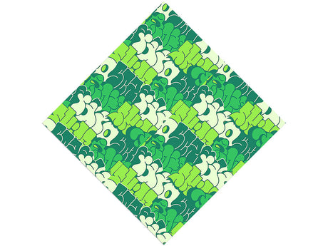 Green Bubbled Graffiti Vinyl Wrap Pattern