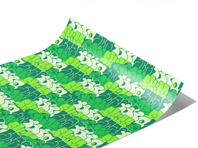 Green Bubbled Graffiti Vinyl Wraps~Rwraps Series 914 Digitally Printed Vinyl Wrap~1