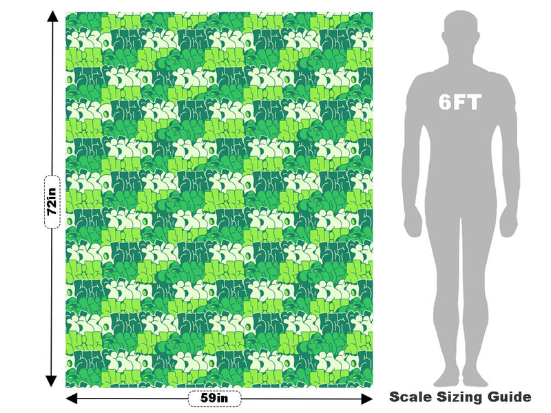 Green Bubbled Graffiti Vehicle Wrap Scale~Rwraps Series 914 Green Bubbled Graffiti Measurements~2