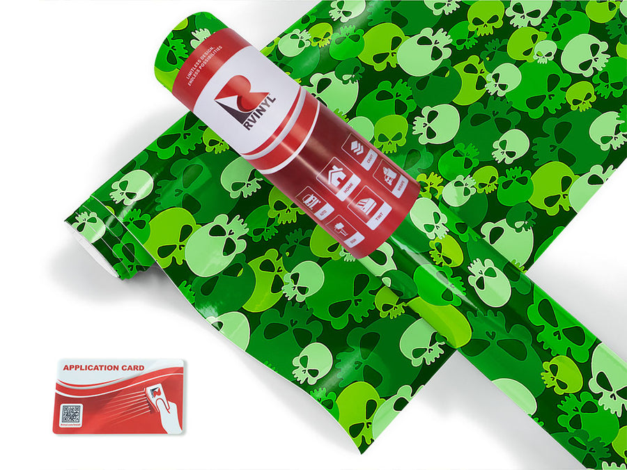 green calvaria skull and bones Craft Vinyl Roll