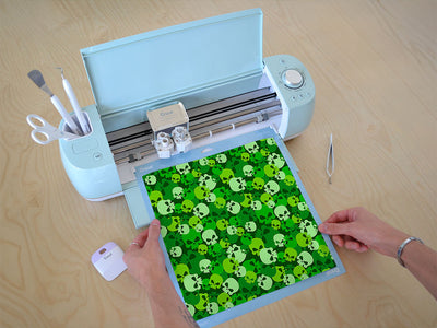 green calvaria skull and bones Cricut Compatible Vinyl