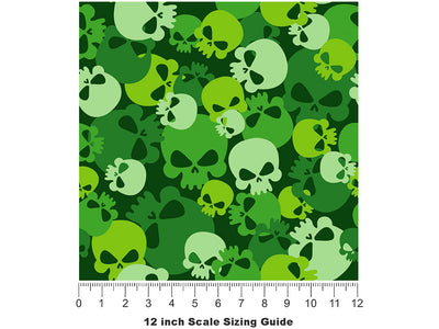 Green Calvaria Halloween Vinyl Film Pattern Size 12 inch Scale~Rwraps Green Calvaria Halloween Sizing Chart~2