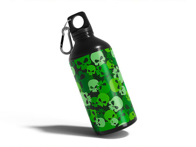 green calvaria skull and bones Water Bottle DIY Stickers