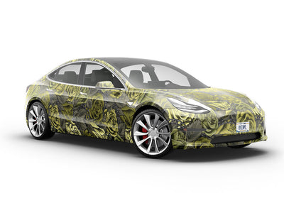 Green Chain Floral Vehicle Vinyl Wrap