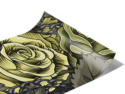 Green Chain Floral Vinyl Wraps~Rwraps Series 914 Digitally Printed Vinyl Wrap~0