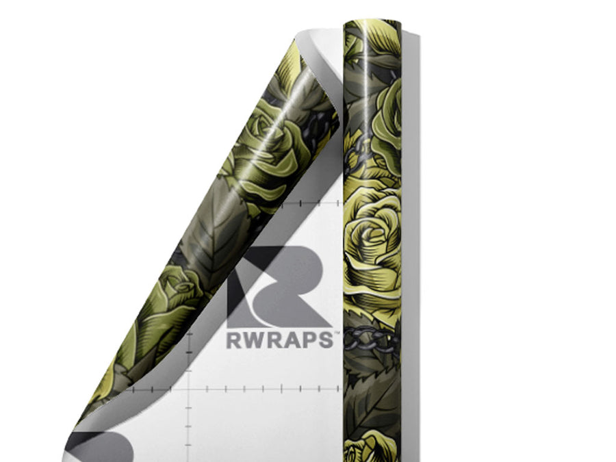 Green Chain Floral Wrap Film Sheets~Rwraps Series 914 Green Chain Floral Scrolled Sheet~3