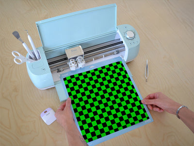 green checkered Cricut Compatible Vinyl
