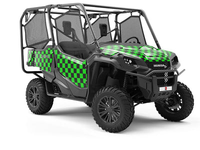 Green Checkered Utility Vehicle Vinyl Wrap
