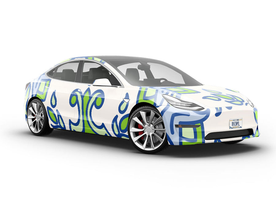 Green Compass Tile Vehicle Vinyl Wrap