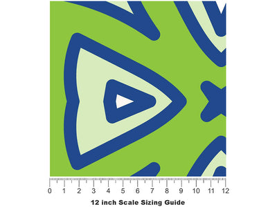 Green Compass Tile Vinyl Film Pattern Size 12 inch Scale~Rwraps Green Compass Tile Sizing Chart~3