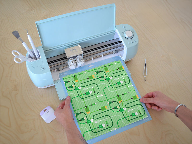 Green Cords Technology Vinyl Film Pattern Size 12 inch Scale~Rwraps Green Cords Technology Sizing Chart~3