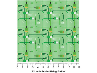 Green Cords Technology Vinyl Film Pattern Size 12 inch Scale~Rwraps Green Cords Technology Sizing Chart~3